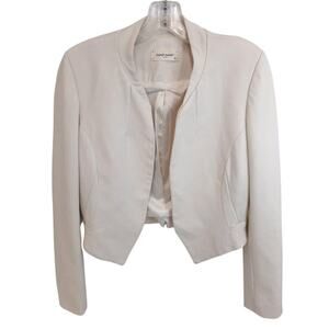Naf‎ Naf Paris Cream Open Front Cropped Blazer Women's Size S $120